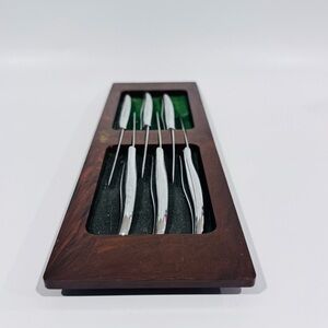 Vintage Carvel‎ Hall Steak Knives Set Of 6 W Display Stainless Steel Made In USA